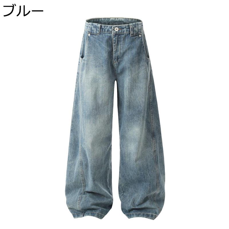 ワイド デニムパンツ バギーパンツ ルーズ ビッグシルエット メンズ