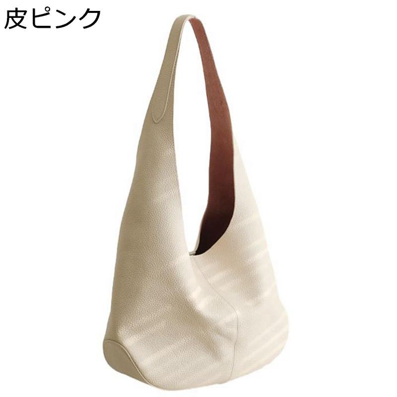 大容量 トートバッグ 本革 レディース バケツバッグ ホーボー ショルダーバッグ 2way 可愛い 肩掛け バケット ポケット付き 無地_3