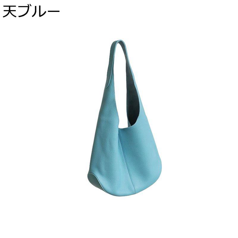 大容量 トートバッグ 本革 レディース バケツバッグ ホーボー ショルダーバッグ 2way 可愛い 肩掛け バケット ポケット付き 無地_5