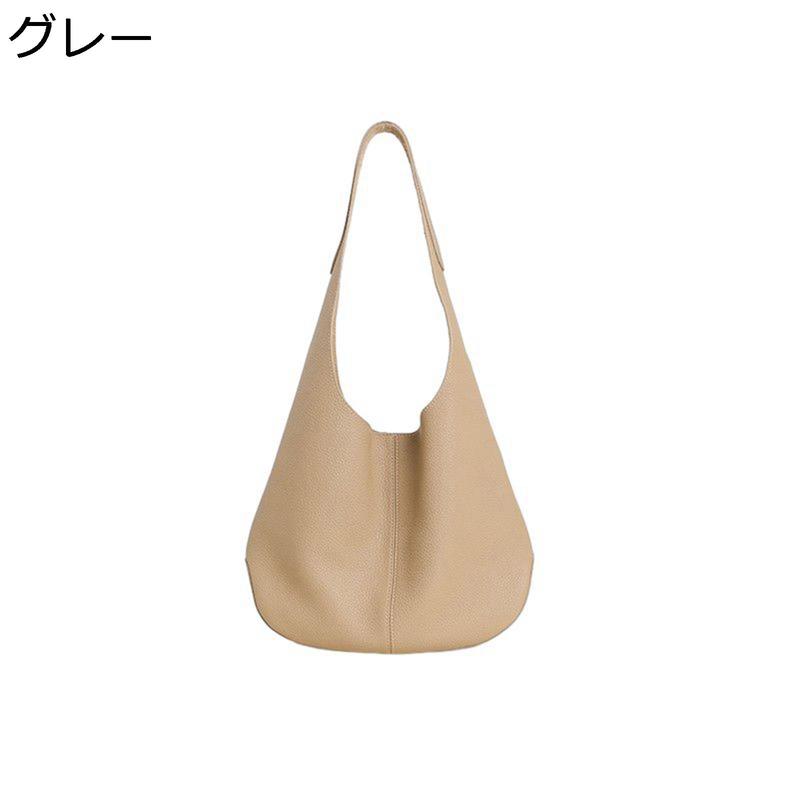大容量 トートバッグ 本革 レディース バケツバッグ ホーボー ショルダーバッグ 2way 可愛い 肩掛け バケット ポケット付き 無地_7