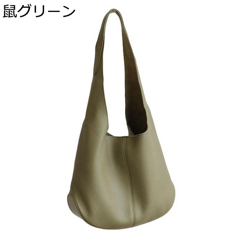 大容量 トートバッグ 本革 レディース バケツバッグ ホーボー ショルダーバッグ 2way 可愛い 肩掛け バケット ポケット付き 無地_8