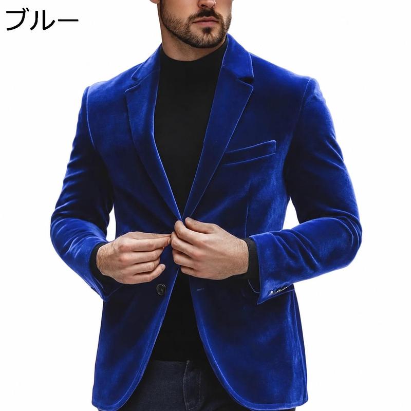 テーラードジャケット メンズ ベロア ベルベット スーツジャケット