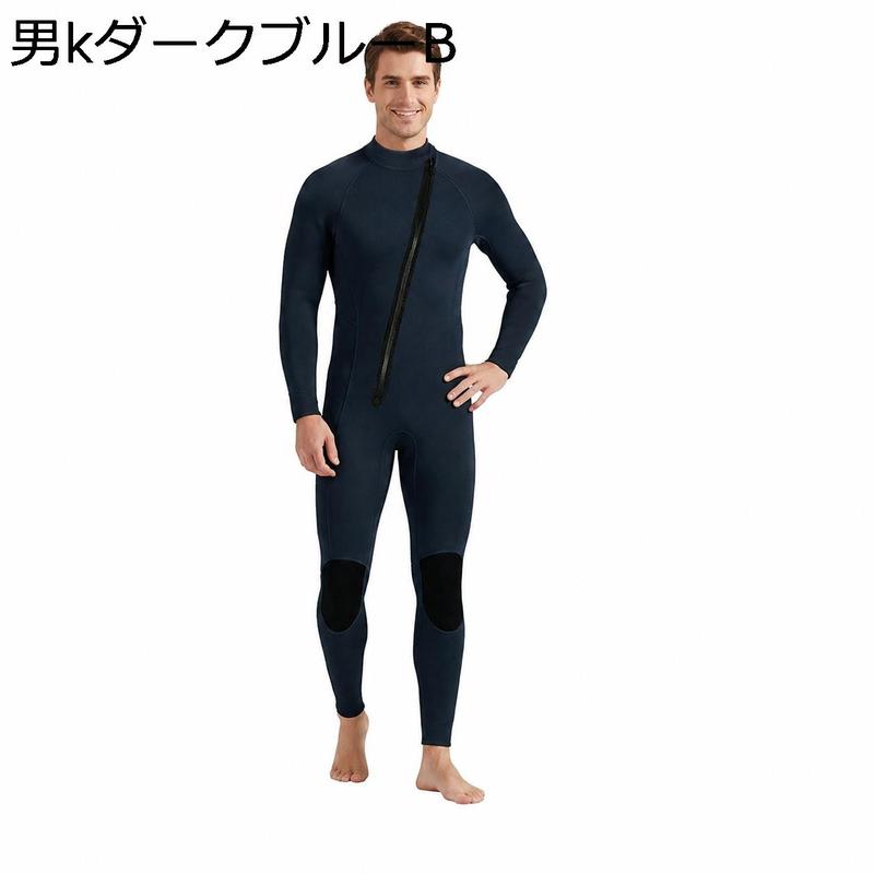 黒 日本プロサーフィン　ウェットスーツ　フルスーツ ジッパー付き フィン付き ウェットスーツ レディース 3mm フルスーツ フロントジップ 長袖