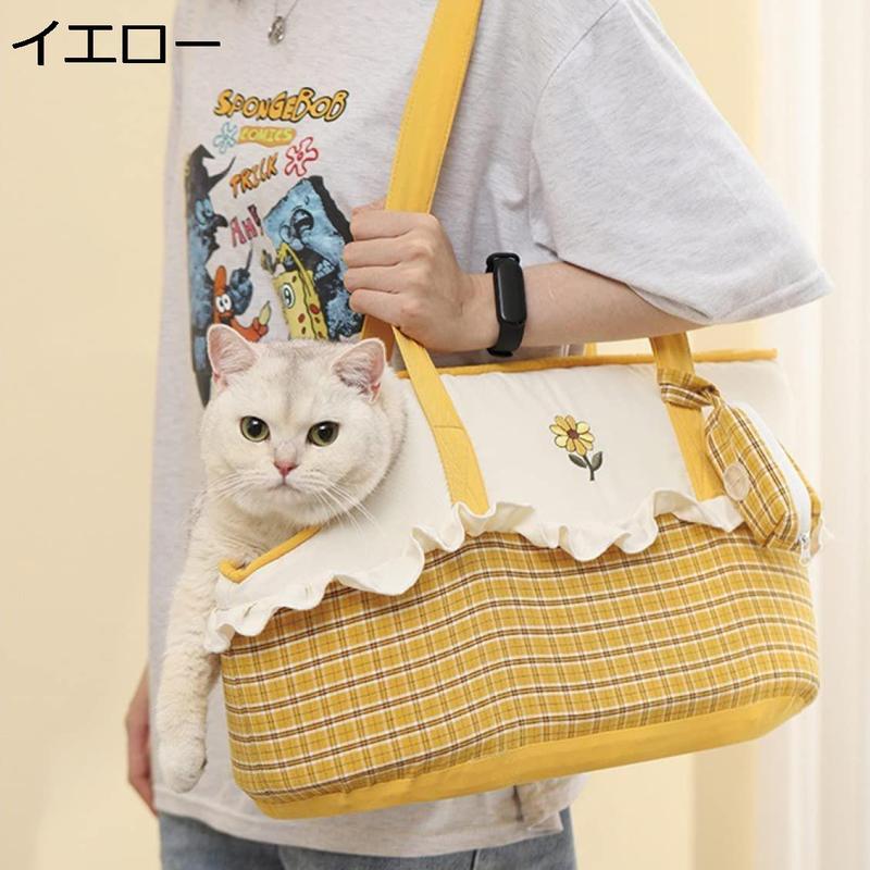 ペットキャリー おしゃれ 可愛い 折りたたみ ペット用品 斜め掛け可能 ショルダー 小型犬 うさぎ ケージ 猫用 キャリー ケース ソフト_1