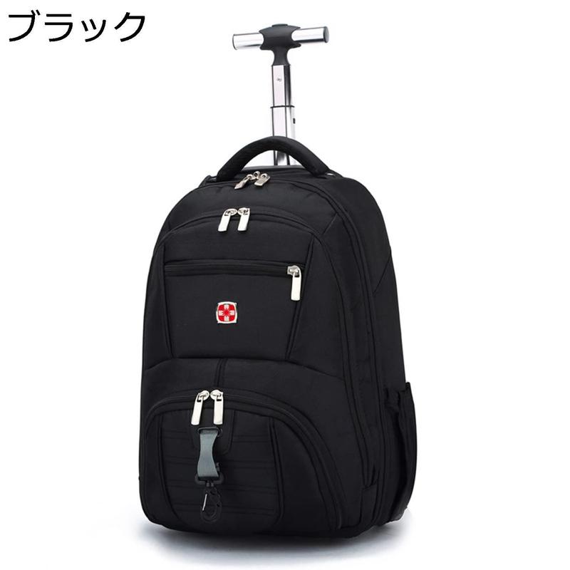 キャリーバッグ 18インチ sサイズ 3way 機内持ち込み キャリーリュック 黒 キャスター付きリュック 旅行バッグ きゃりーばっく 黒_1