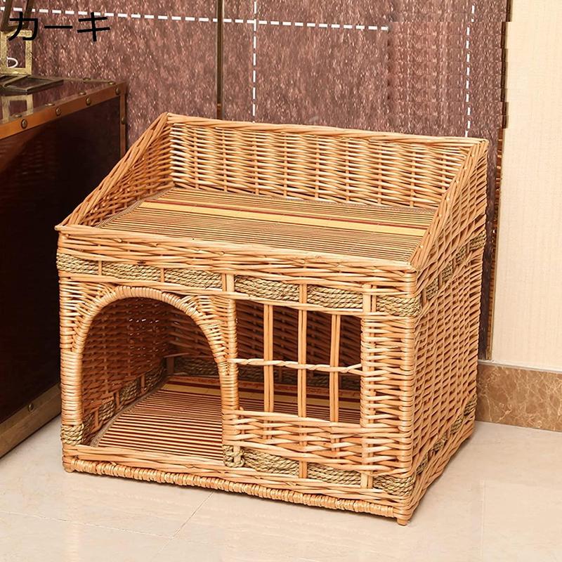 ネコ 犬 ペット 等のかごです 猫用 ペットベッド ラタン 猫かごネスト ドーム型 キャットハウス ねこ