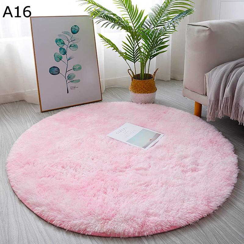 洗える 円形 ラグマット 160cm カーペット オールシーズン ライト