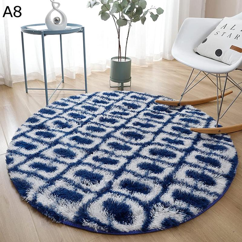 洗える 円形 ラグマット 160cm カーペット オールシーズン ライト