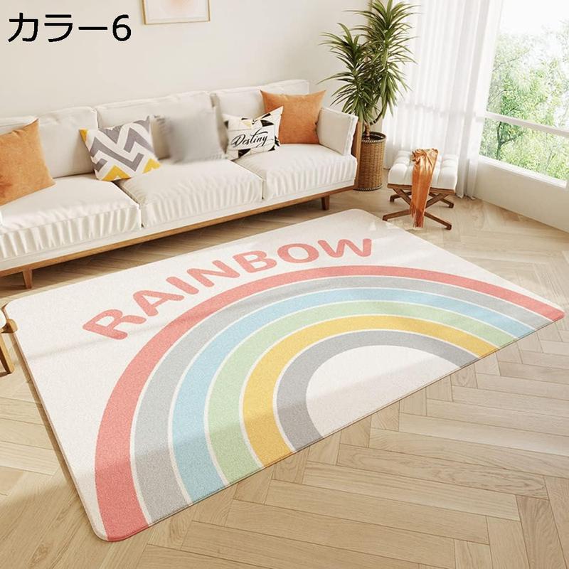 ラグ ラグマット 120*160cm カーペット モダン おしゃれ 3畳 ブルー グレー チェック 80*160CM 幾何柄 柔らか ラグ_6