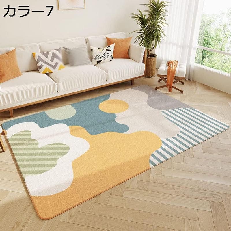 ラグ ラグマット 120*160cm カーペット モダン おしゃれ 3畳 ブルー グレー チェック 80*160CM 幾何柄 柔らか ラグ_7