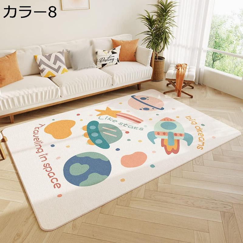 ラグ ラグマット 120*160cm カーペット モダン おしゃれ 3畳 ブルー グレー チェック 80*160CM 幾何柄 柔らか ラグ_8