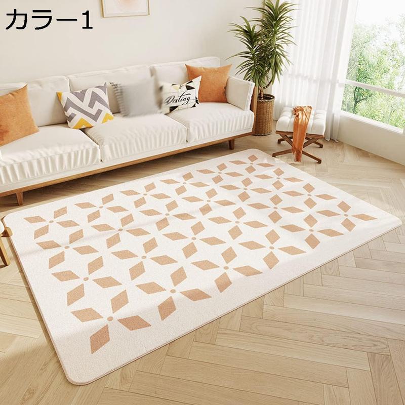 ラグ ラグマット 120*160cm カーペット モダン おしゃれ 3畳 ブルー グレー チェック 80*160CM 幾何柄 柔らか ラグ_1