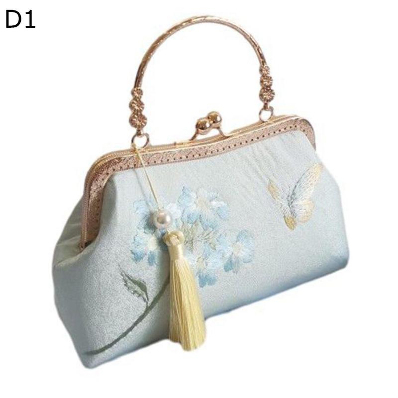 パーティーバッグ クラッチバッグ 結婚式 フリンジ がま口 花刺繍 鳥