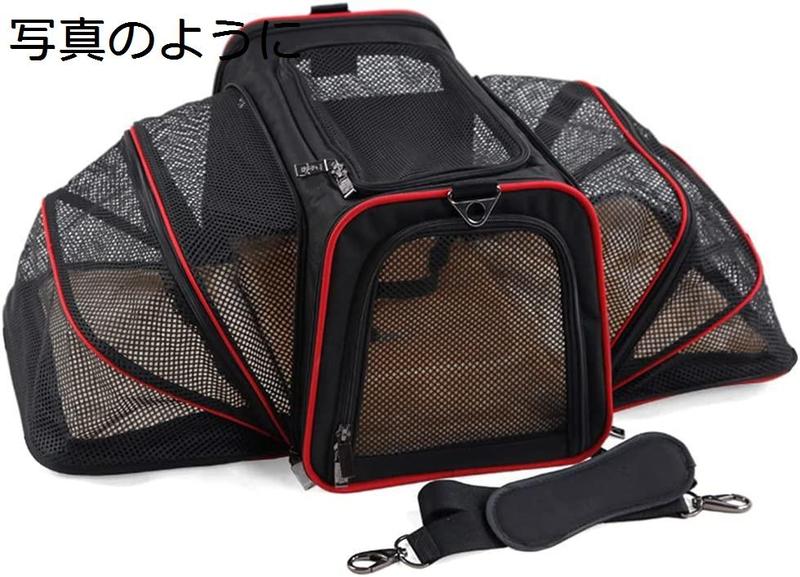 拡張可能 ペット キャリー バッグ 通気性 リュック ペット バッグ 犬 用 子 犬 換気設計 犬 リュック 大容量 折りたたみ 通院_1