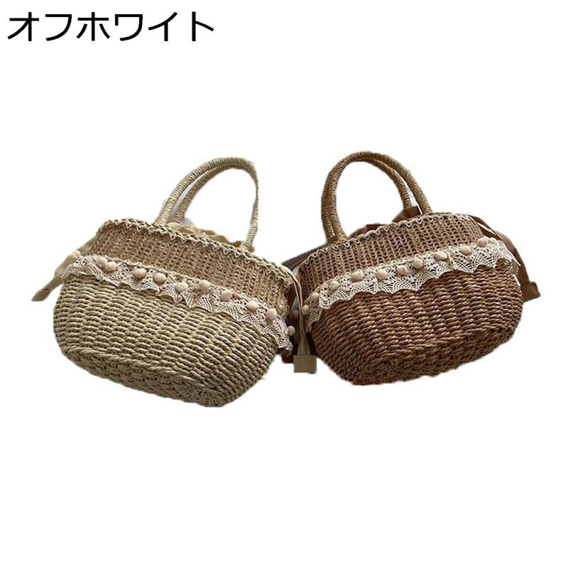 かごバッグ レディース 草編み ハンドバッグ ストローカバン 手提げ袋 