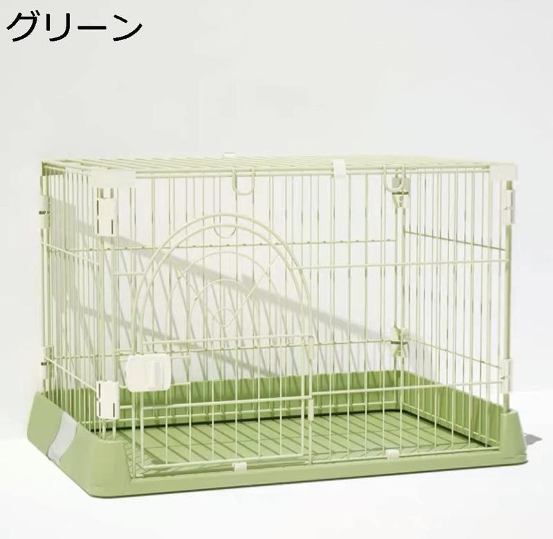 ペットケージ サークルトレー付き 屋根面付き ウサギ 猫 超小型犬 小型犬用 広々室内ケージ 1段 システムペットサークル ピンク_1