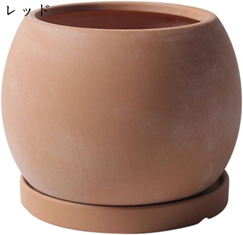 植木鉢 円形セラミック プランター植木鉢 観葉植物 皿付き 多肉