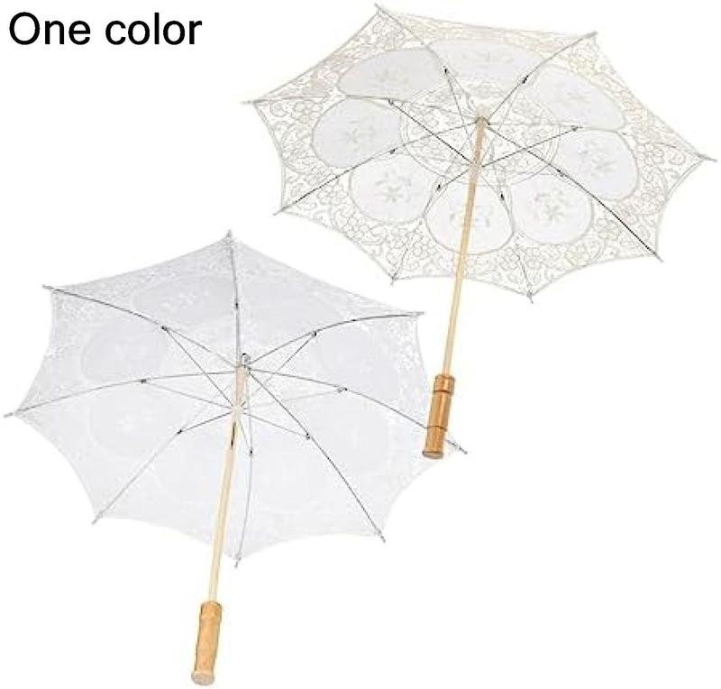2個 装飾パラソル 傘ブライダル レースの傘 大きな日傘 結婚式の傘 ブライダルパラソル傘 レース刺...