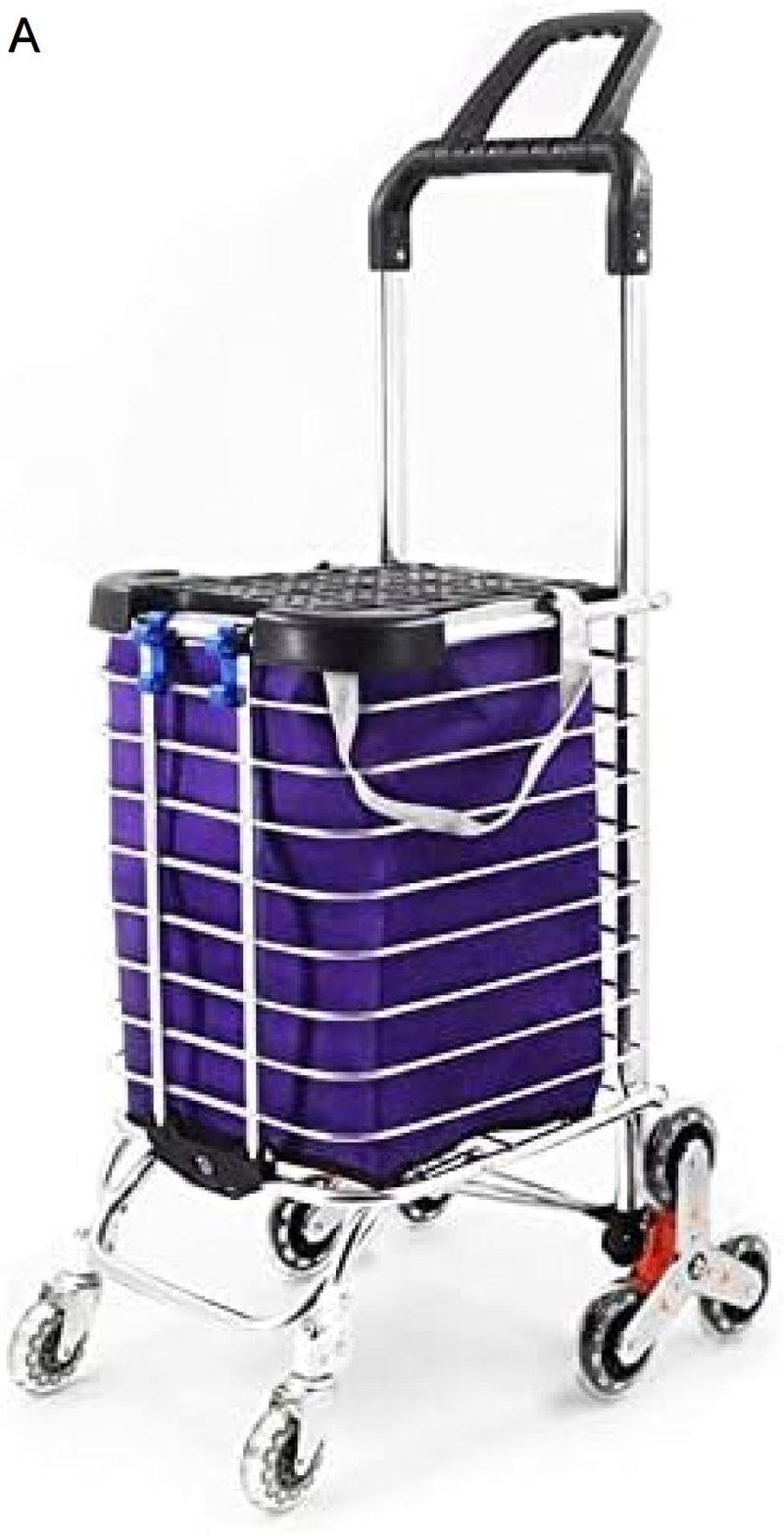 ショッピングカート 4輪 折りたたみ式キャリーカート 高齢者用買い物カート アルミ合金製 軽量 35L大容量 階段用三輪 おしゃれ_1