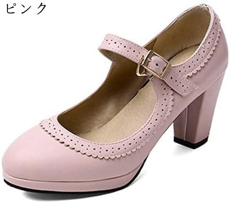メリージェーンオックスフォードパンプス ラウンドトゥピアスミッド