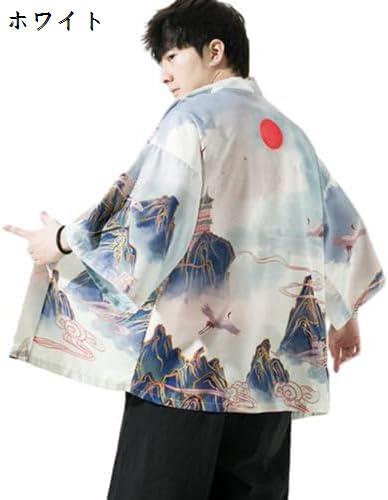 アロハシャツ 和式パーカー メンズ 夏用 七分袖 和柄 シャツ