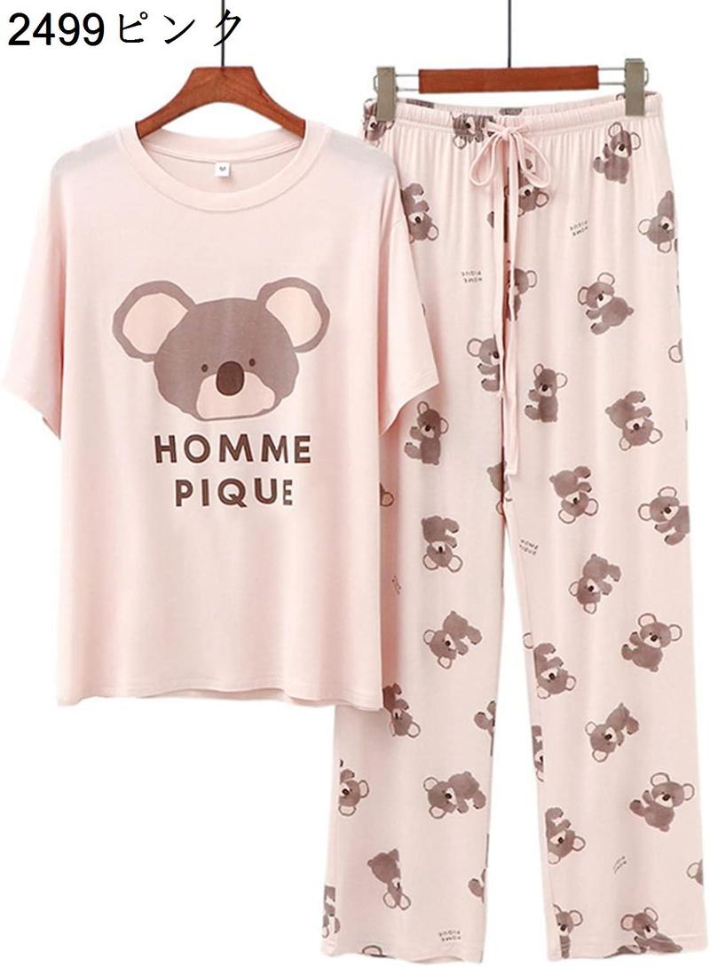 半袖 パジャマ レディース Tシャツ 春 夏 モダール ルームウェア