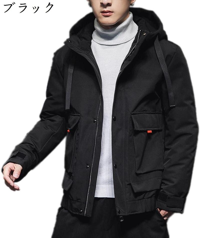 ダウンダウンコート 中綿ジャケット 冬コート メンズ ライトジャケット フード付き ゆったり 中綿 厚手 軽量 アウター 大きいサイズ｜rosso-kokura｜04