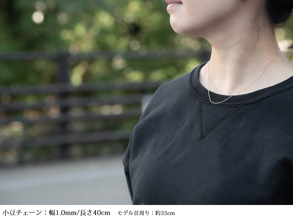 ネックレス レディース あずき チェーン18金 k18 18k ゴールド 1.0mm