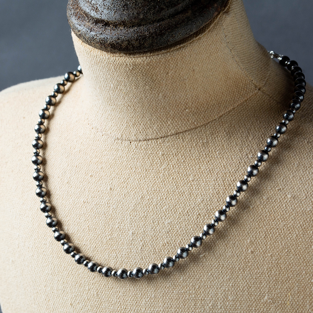 ナバホパール ナバホ パール ネックレス 5mm シルバー925 メンズ
