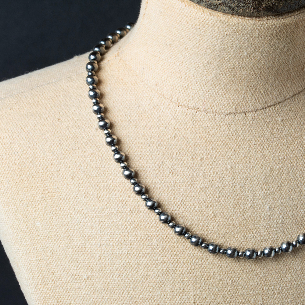 ナバホパール ナバホ パール ネックレス 5mm シルバー925 メンズ