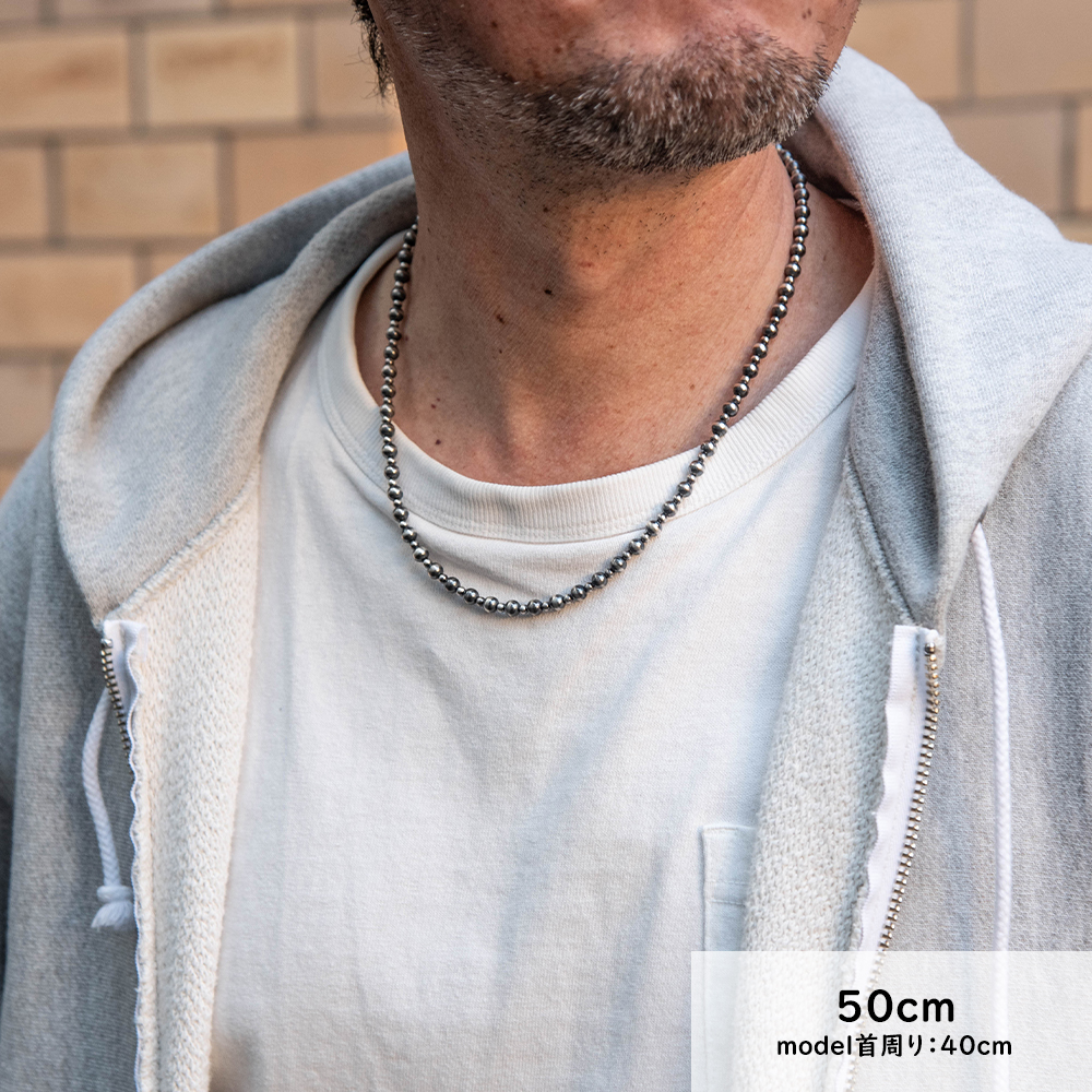 ナバホパール ナバホ パール ネックレス 5mm シルバー925 メンズ