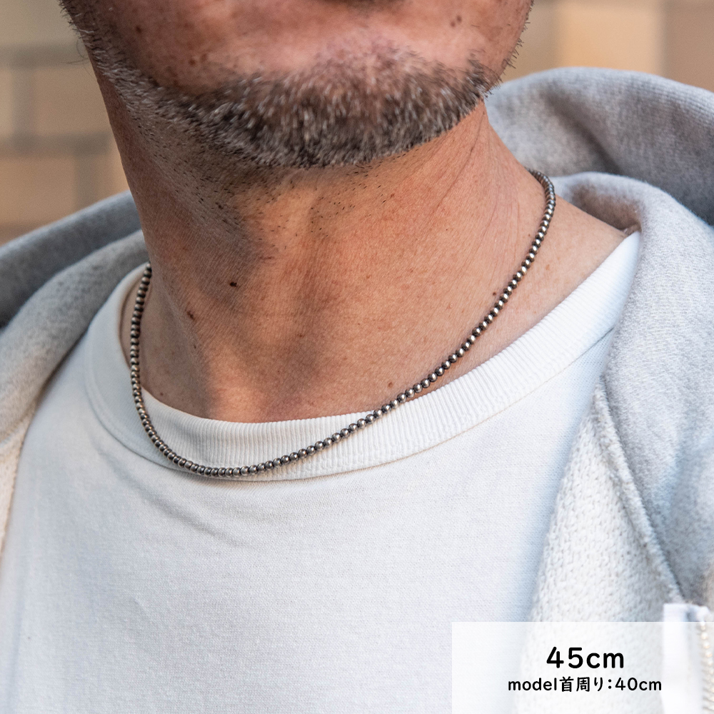 ナバホパール ナバホ パール ネックレス 3mm シルバー925 メンズ