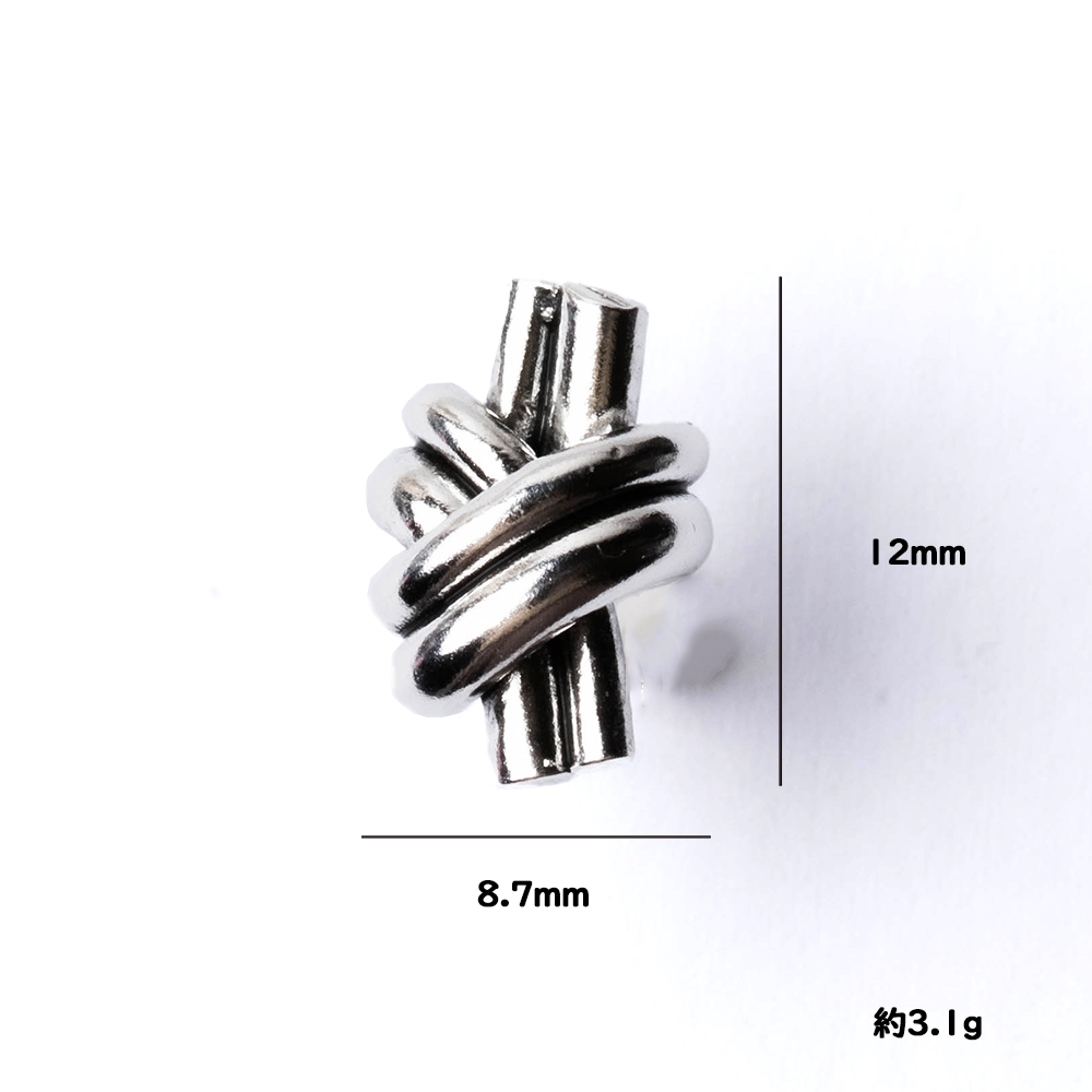 ピアス シルバー925 ノット 結び 「Knot pierce M」メンズ レディース
