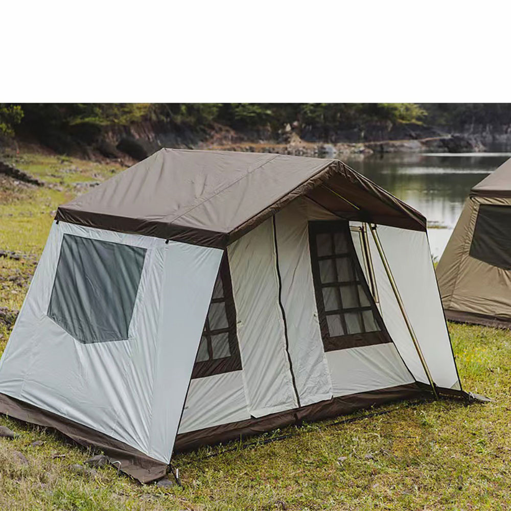 M Mountainhiker ロッジ型テント テント 4-5人用 アウトドア キャンプ テント ファミリーテント 簡単設営 多機能 四季適用  防風防災 ロッジタイプ アウトドア