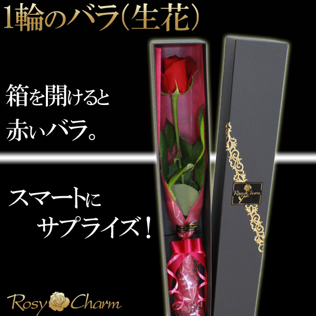 バラ１本｜高級BOX入りギフト