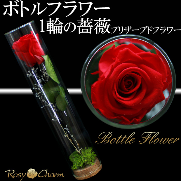 ボトルフラワー バラ1本 プリザーブドフラワー バラ 誕生日 プレゼント