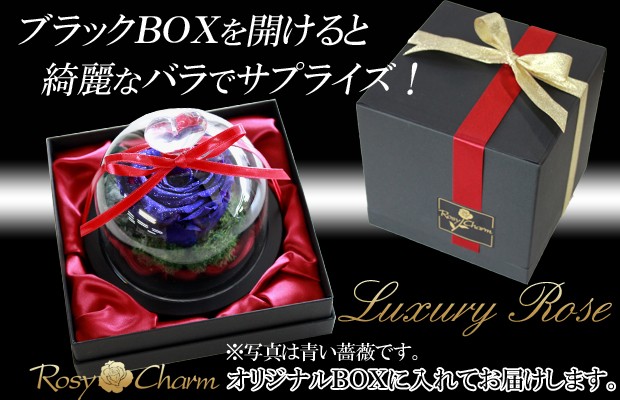 ガラスドーム ハート ダイヤモンドローズ プリザーブドフラワー 赤