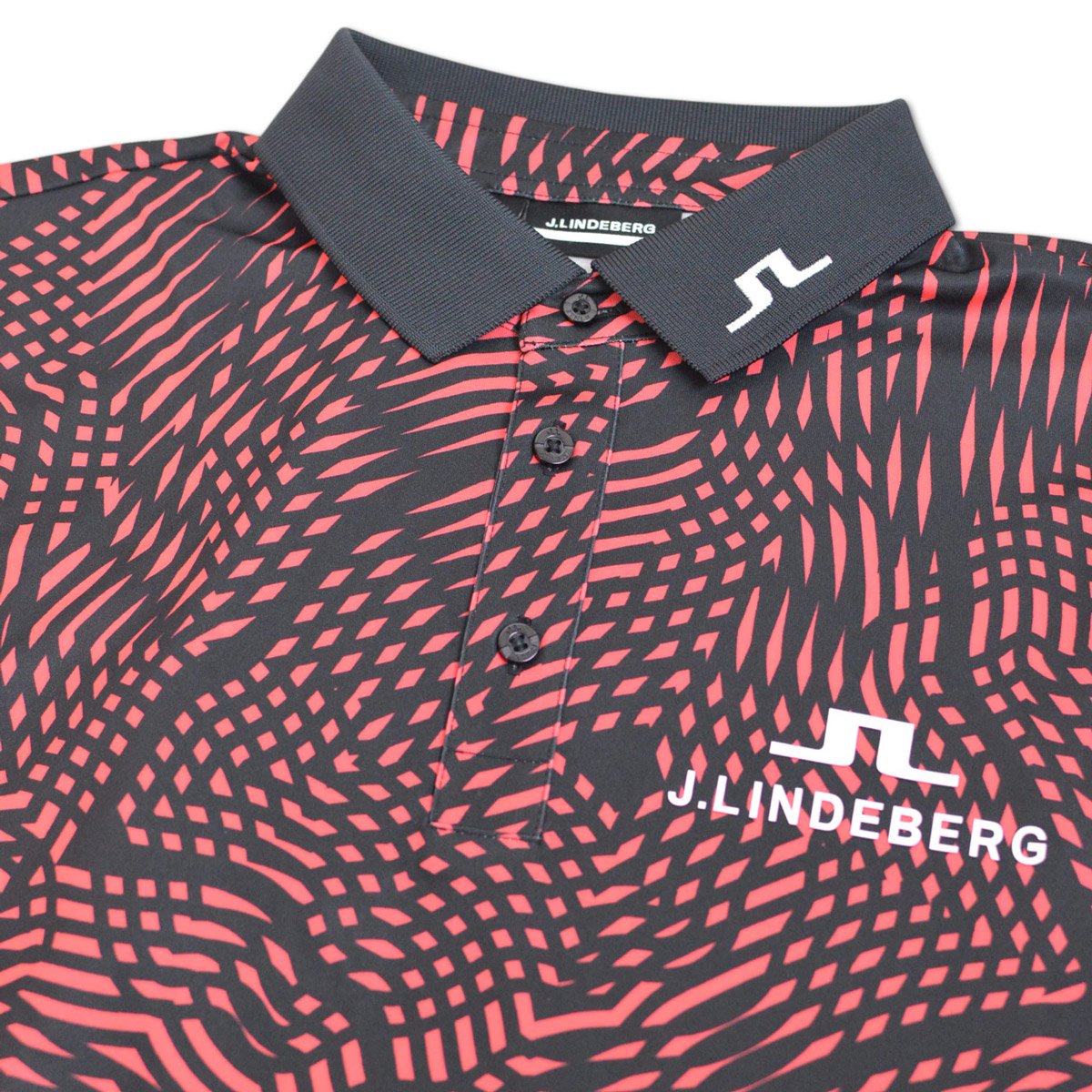 即完売　J.Lindeberg 花柄ポロシャツ 美品　 Jリンドバーグ　Lサイズ J.LINDEBERG（ジェイリンドバーグ） J.リンドバーグ 半袖ポロシャツ