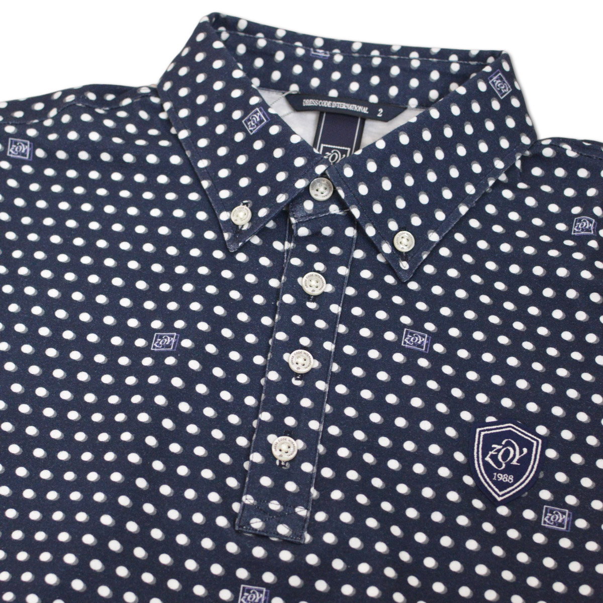 ZOY（ゾーイ） 長袖ポロシャツ ポロ ドット ゴルフ ゴルフウェア