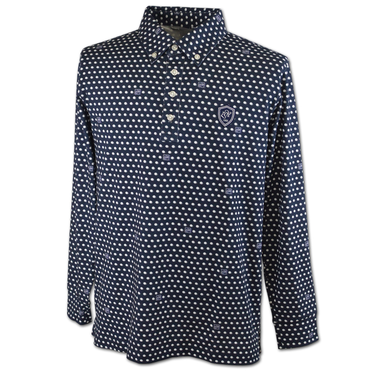 ZOY（ゾーイ） 長袖ポロシャツ ポロ ドット ゴルフ ゴルフウェア