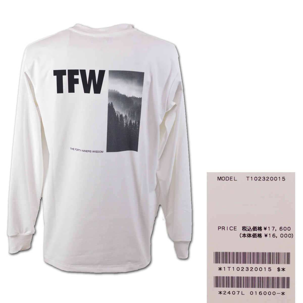 TFW49 長袖Tシャツ ゴルフウェア メンズ ロンT 秋冬用 黒 白 M L LL