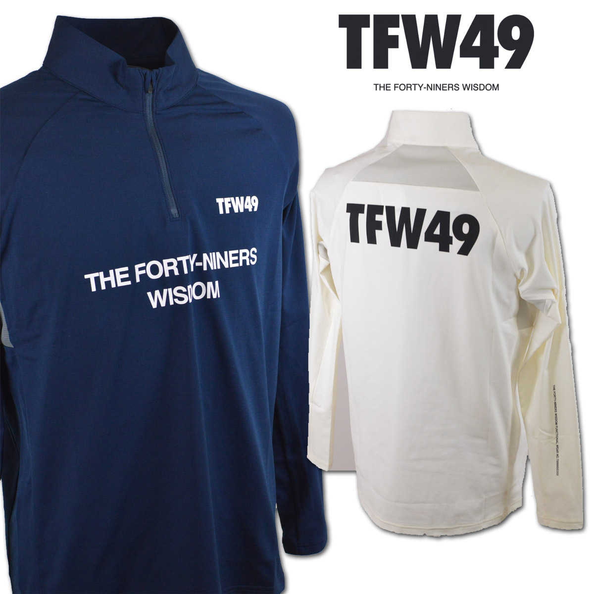 即完売　TFW49 メンズシャツ Lサイズ TFW49 - RELAX MOCK NECK T | モックネックシャツ | ブラック×ネイビー