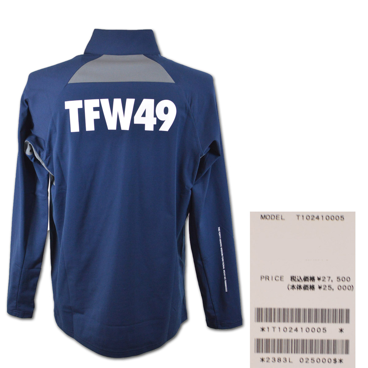 TFW49 長袖ハーフジップシャツ ゴルフウェア メンズ 春夏用 白 紺 M L