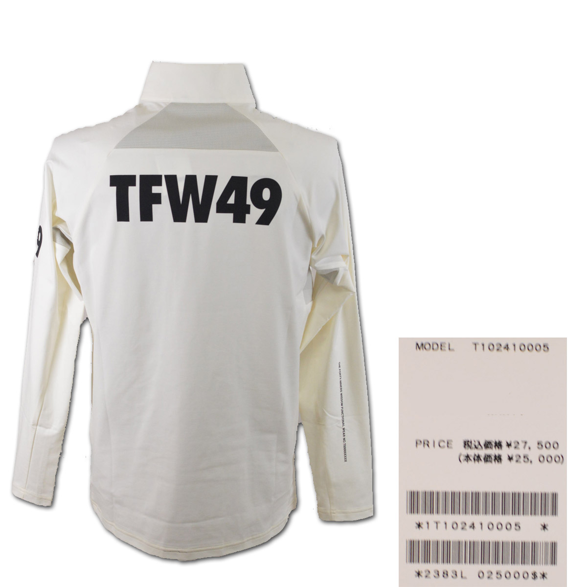 TFW49 長袖ハーフジップシャツ ゴルフウェア メンズ 春夏用 白 紺 M L