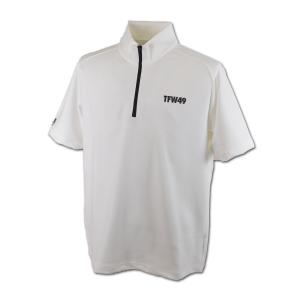 TFW49 半袖ハーフジップシャツ メンズ 春夏用 白 ベージュ M L t102410016