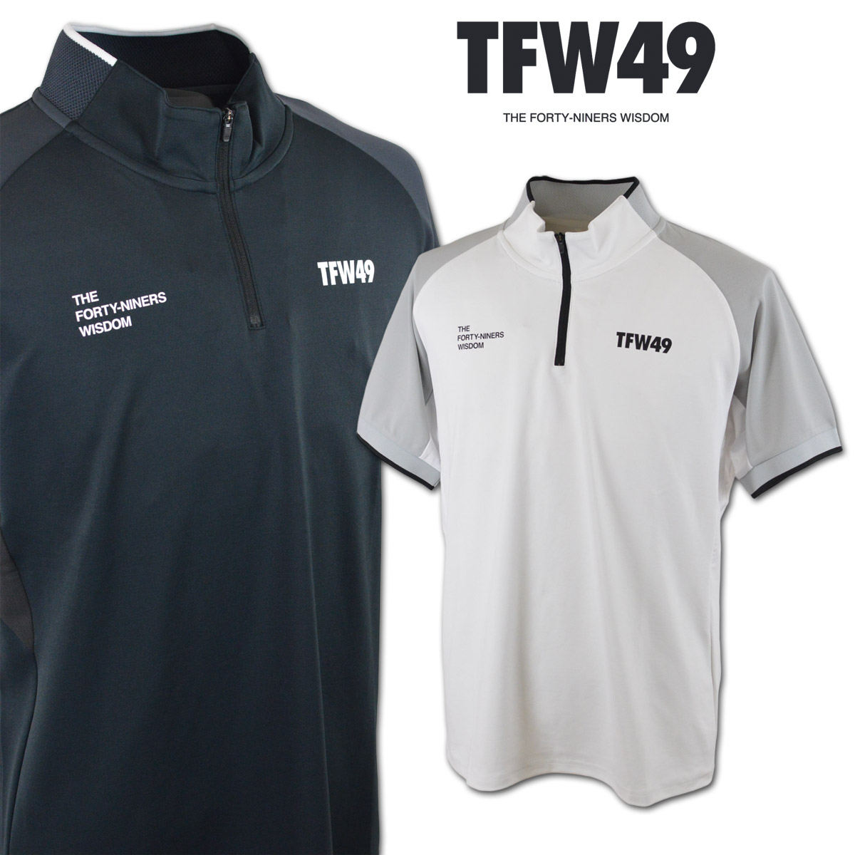 TFW49 半袖ハーフジップシャツ ゴルフウェア メンズ HALF ZIP