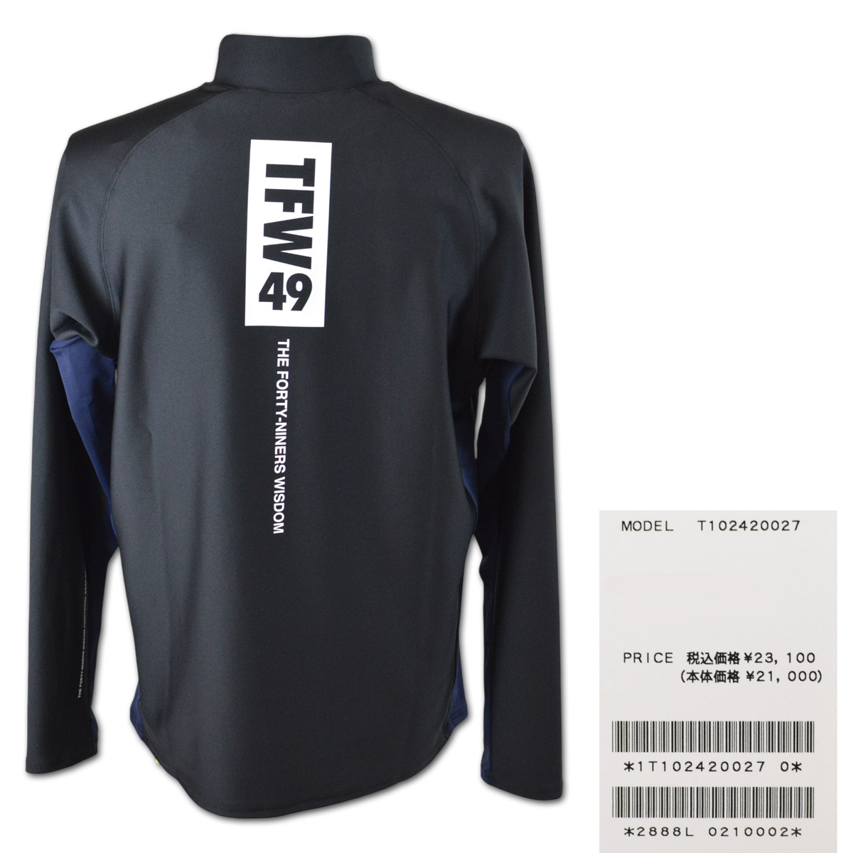 TFW49 ゴルフウェア　T102112006 TFW49 長袖ハイネックシャツ ゴルフウェア メンズ 秋冬用 白 グレー 黒