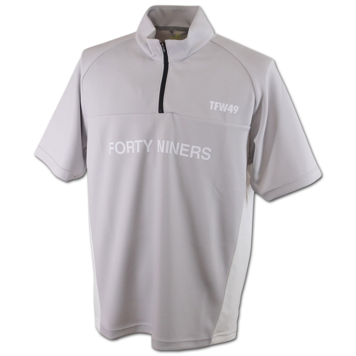 TFW49 半袖ハーフジップシャツ ゴルフウェア HALF ZIP S/S MOCK NECK メンズ 春夏用 白 グレージュ M L LL t102610007の画像