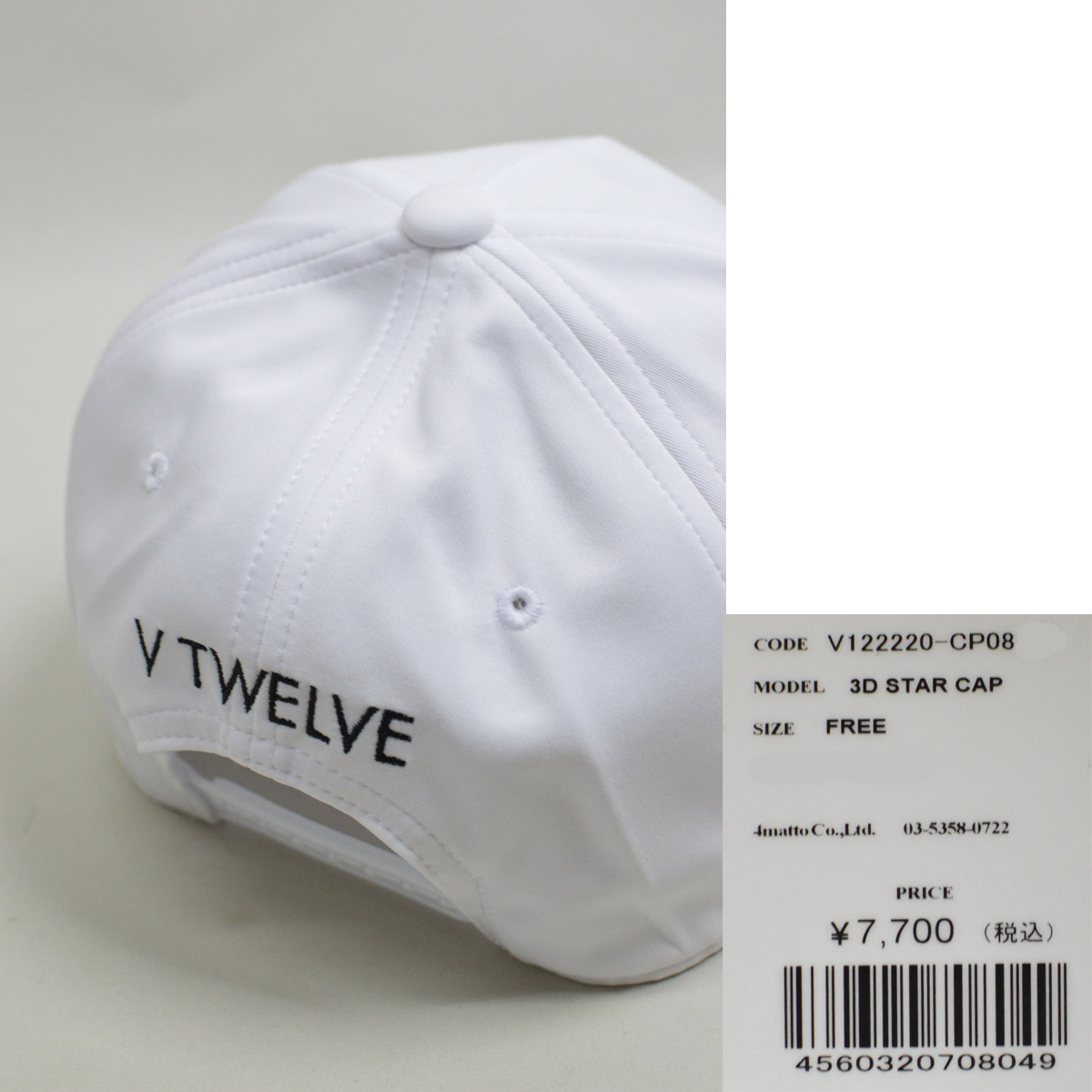 V12 - coco 未使用品 ヴィ・トゥエルヴ V12 キャップ フリー ホワイト 白 スタッズキャップ STUD CAP V12 ゴルフ キャップ STUD CAP | 【公式通販】