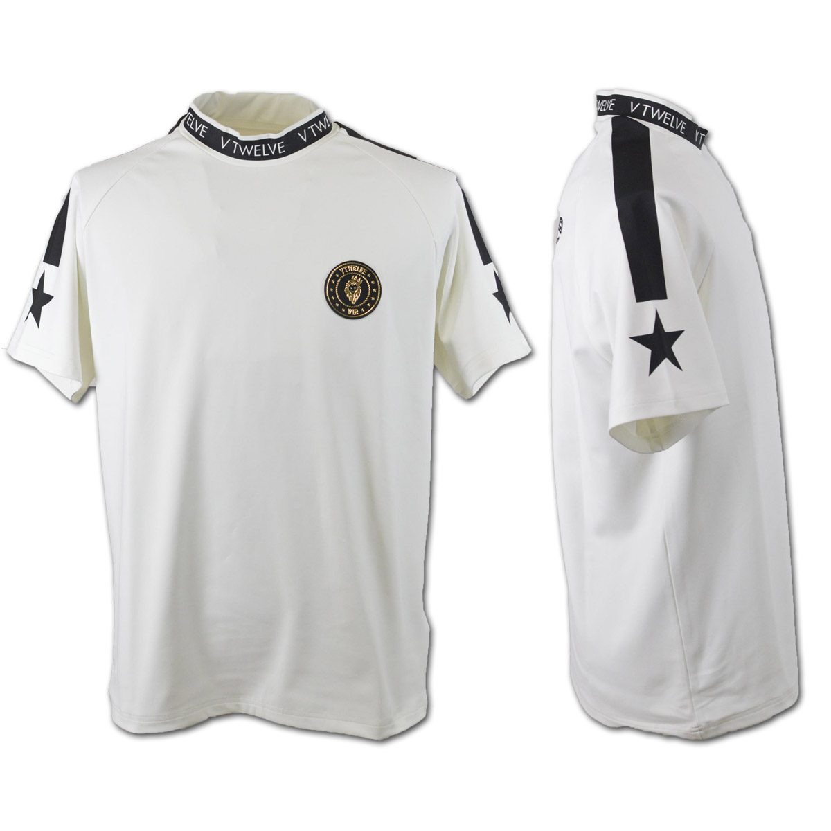 V12（ヴィ・トゥエルヴ） 半袖ハイネックシャツ (M)(L)(LL) ゴルフ ONE